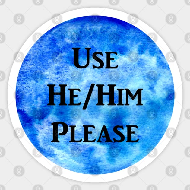 He/Him Please (blue) Sticker by jazmynmoon